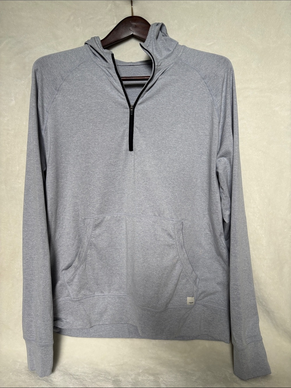 Vuori Heather Gray Quarter-Zip Hoodie Pullover